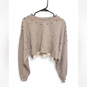 Carmar Gray Sweater with Stud Accents
